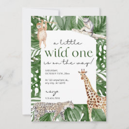 Invitation Wild One Jungle Safari Animaux Baby shower Garçon