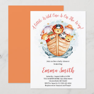 Invitation Wild One Jungle Safari Animaux Expédier Baby showe