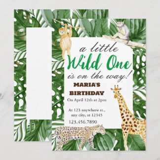 Invitation Wild One Jungle Safari Anniversaires de enfants ca