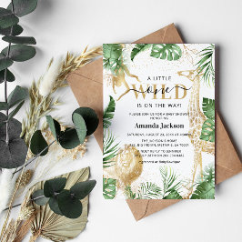 Invitation Wild One Jungle Safari Verdure & Baby shower Or