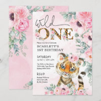 Wild One Little Tiger 1er anniversaire Pink Floral