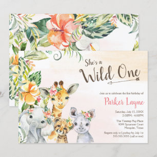 Invitation Wild One Lovely Safari Friends Premier anniversair