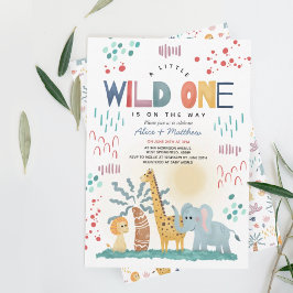 Invitation Wild One mignonne Safari Animaux Garçon Baby showe