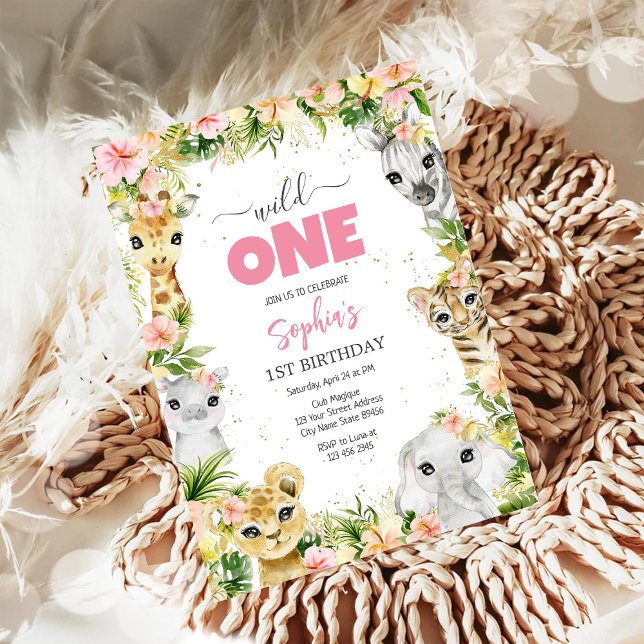 Invitation Wild One Party Animals Kids 1st Birthday (Créateur téléchargé)