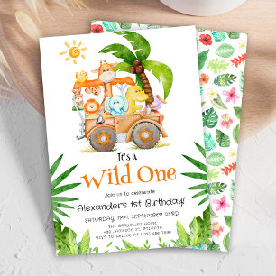 Invitation Wild One Safari Anniversaire