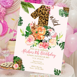 Invitation Wild One Safari Jungle Animaux Anniversaire Invita