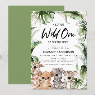 Invitation Wild One Safari Jungle Animaux Neutres Sexes