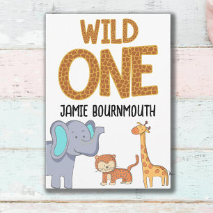Invitation Wild One Safari Theme Boys 1er Anniversaire