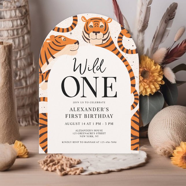 Invitation Wild One Tiger 1er anniversaire (Créateur téléchargé)