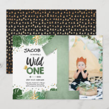 Wild One Tropical Safari Boy Gold Premier annivers