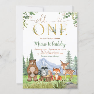 Invitation Wild One Woodland Créations Anniversaire