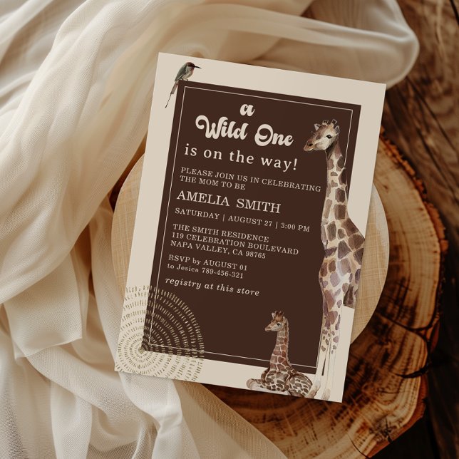 Invitation Wild Safari Giraffe Baby shower Jungle (Créateur téléchargé)