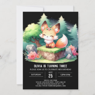 Invitation Wild Sweet Fox Anniversaire numérique