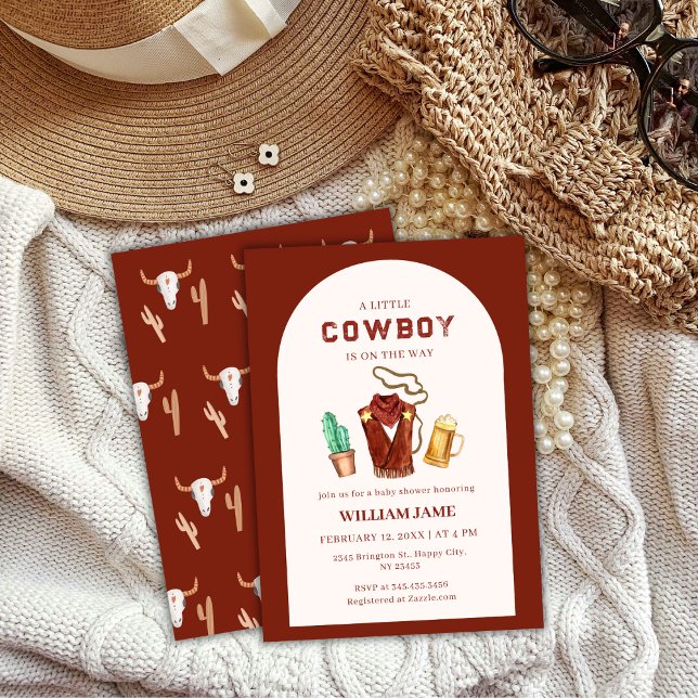 Invitation Wild West Cowboy Cactus Baby shower à la bière (Wild West Cowboy Cactus Beer Baby Shower Invitation)