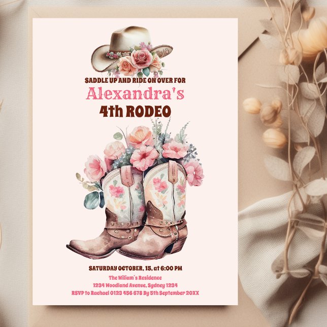 Invitation Wild West Cowgirl Pays Western Anniversaire Party (Créateur téléchargé)
