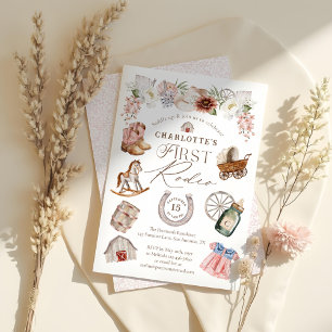 Invitation Wild West Cowgirl Premier Rodéo 1er Anniversaire