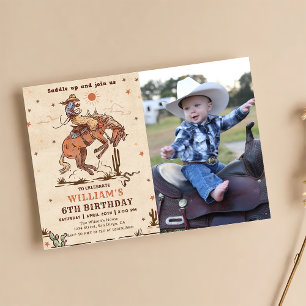 Invitation Wild West Rodeo Cowboy Anniversaire Photo Invitati