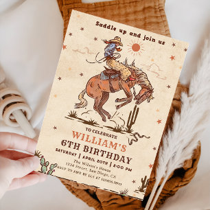 Invitation Wild West Rodeo Cowboy Fête d'anniversaire Invitat