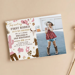 Invitation Wild West Rodeo Cowgirl Ranch 2e anniversaire Phot