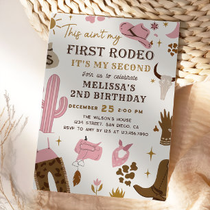 Invitation Wild West Rodeo Cowgirl Ranch 2e fête d'anniversai