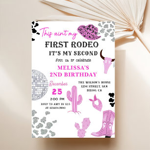 Invitation Wild West Rodeo Disco Cowgirl 2e fête d'anniversai