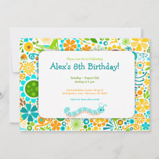 Invitation Wild World Cute Bugs Party