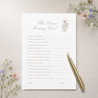 Invitation Wildflower Baby Shower Who Knows Mommy Best Card