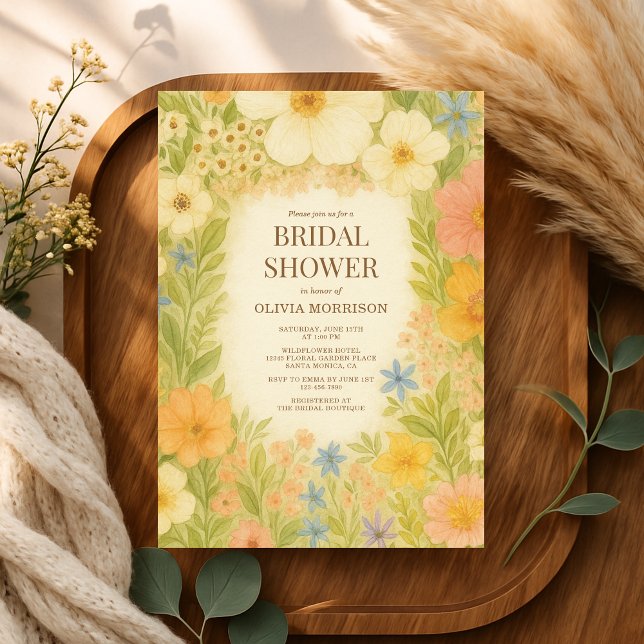 Invitation Wildflower Botanical Garden Floral Bridal Shower (Créateur téléchargé)