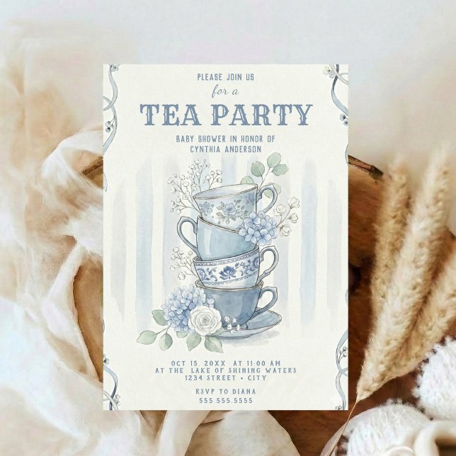 Invitation Wildflower-Inspired Tea Party Baby Shower (Créateur téléchargé)