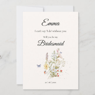 Invitation Wildflowers Bridesmaid Proposal