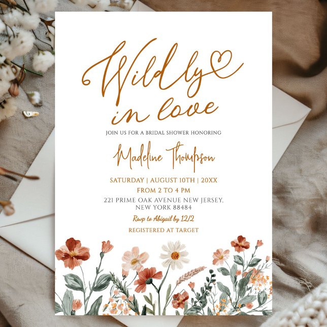 Invitation Wildly in Love Fall Wildflower Bridal Shower (Créateur téléchargé)