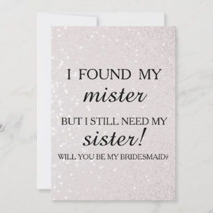 Invitation Will you be my bridesmaid?