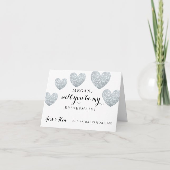 Invitation Will You Be My Bridesmaid Card (Devant)