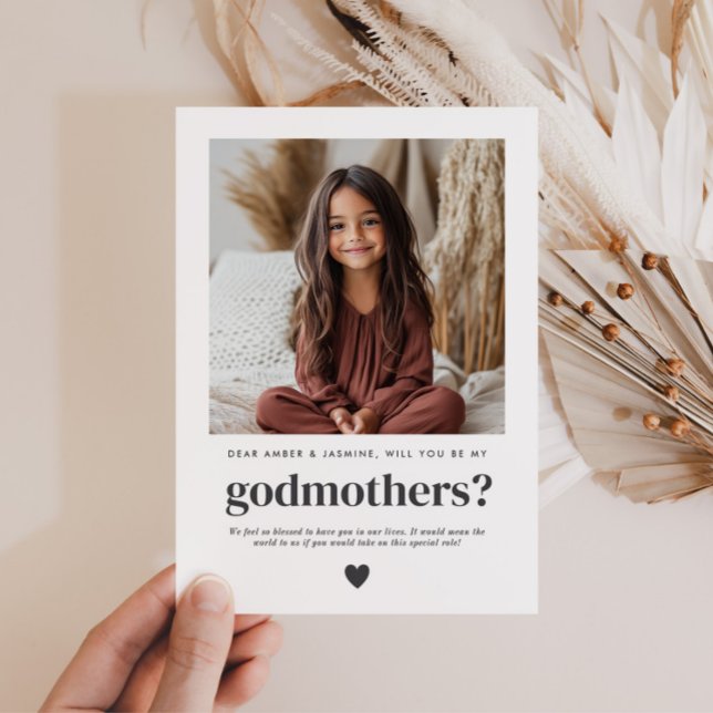Invitation Will You Be My Godmothers Photo Proposal (Zazzle Will You Be My Godmothers Photo Proposal Invitation)