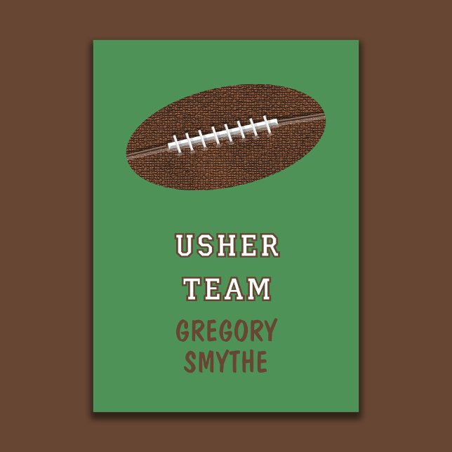 Invitation Will You Be My Usher Football Theme Card (Créateur téléchargé)