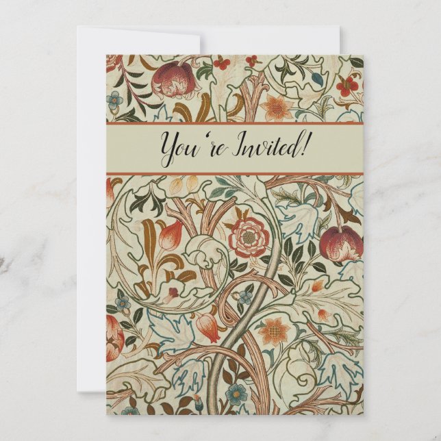 Invitation William Morris Acanthus Broderie Motif Floral (Devant)
