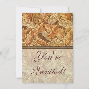 Invitation William Morris Acanthus Brown Feuilles d'automne