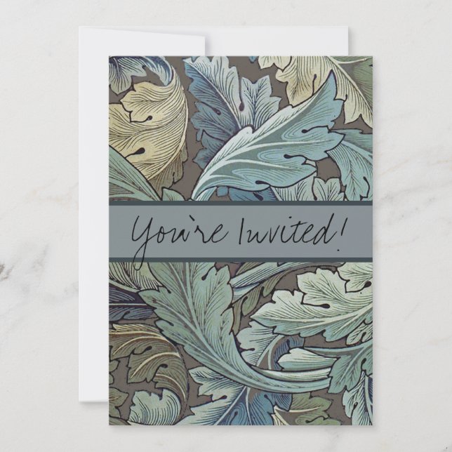 Invitation William Morris Acanthus Sage Fleur Floral Botaniqu (Devant)