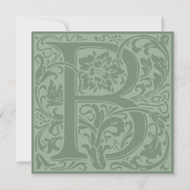 Invitation William Morris Alphabet Floral Lettre B (Devant)