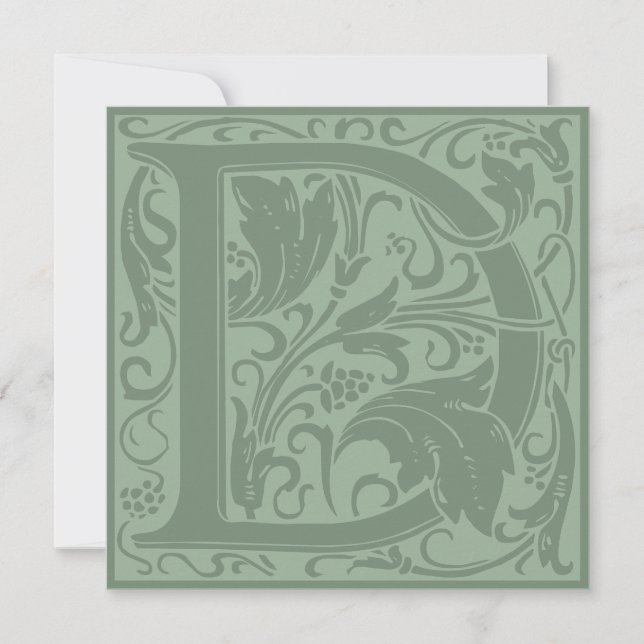 Invitation William Morris Alphabet Floral Lettre D (Devant)