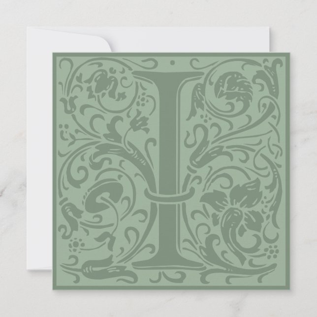 Invitation William Morris Alphabet Floral Lettre monogramme I (Devant)