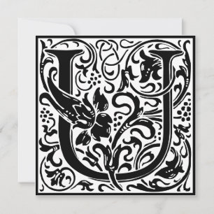 Invitation William Morris Alphabet Floral Lettre U