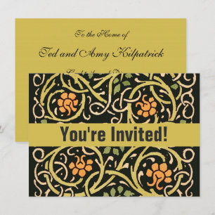Invitation William Morris Black Floral Art