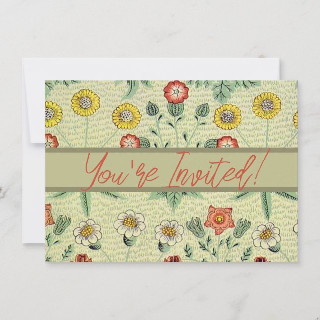 Invitation William Morris Daisy Floral Fond d'écran Motif (Devant)