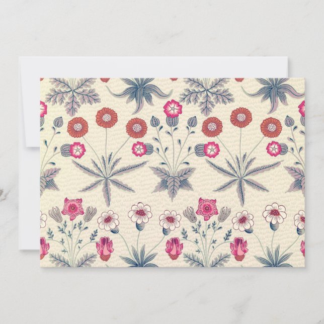 Invitation William Morris Daisy Motif floral Orange rouge (Devant)