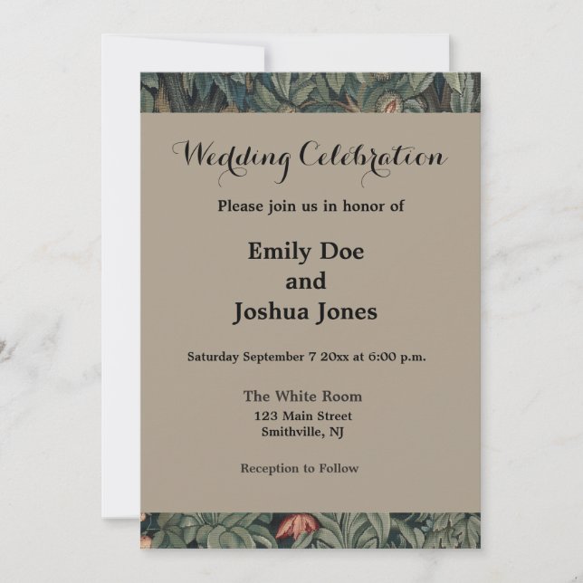 Invitation William Morris Faune sauvage Fox (Devant)