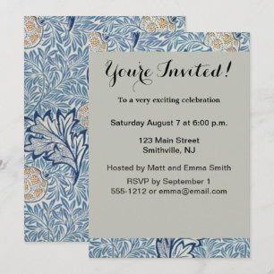 Invitation William Morris Flower Floral Design