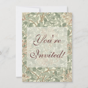 Invitation William Morris Honeysuckle Vert Floral