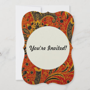 Invitation William Morris Inde Floral rouge