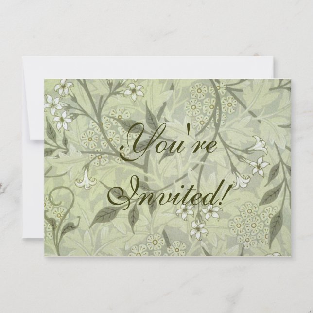 Invitation William Morris Jasmine Botanique Antique Vintage (Devant)
